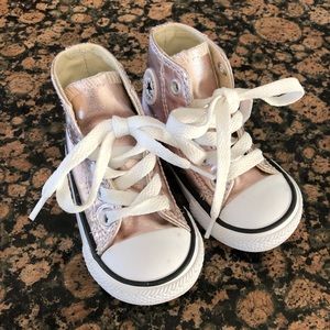Rose gold metallic Converse